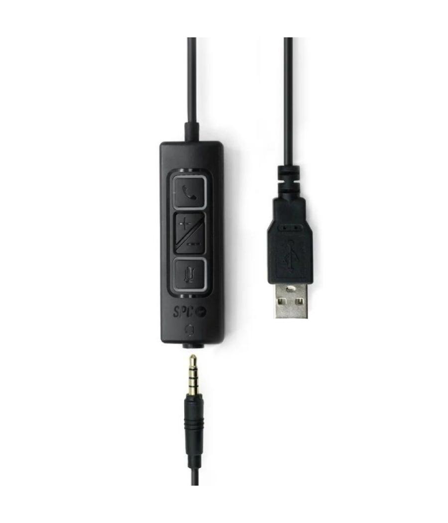 Auriculares spc brave pro/ con micrófono/ jack 3.5/ usb/ negros