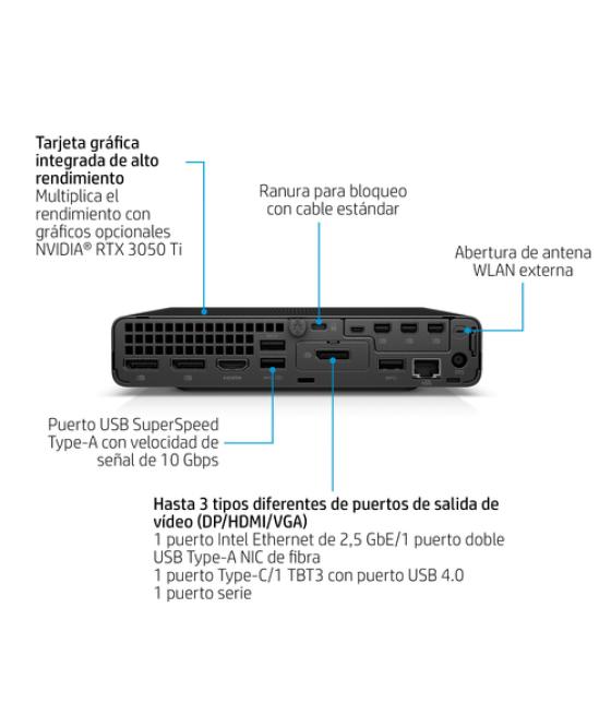 HP Elite Mini 800 G9 Intel® Core™ i5 i5-13500 16 GB DDR5-SDRAM 512 GB SSD Windows 11 Pro Mini PC Negro