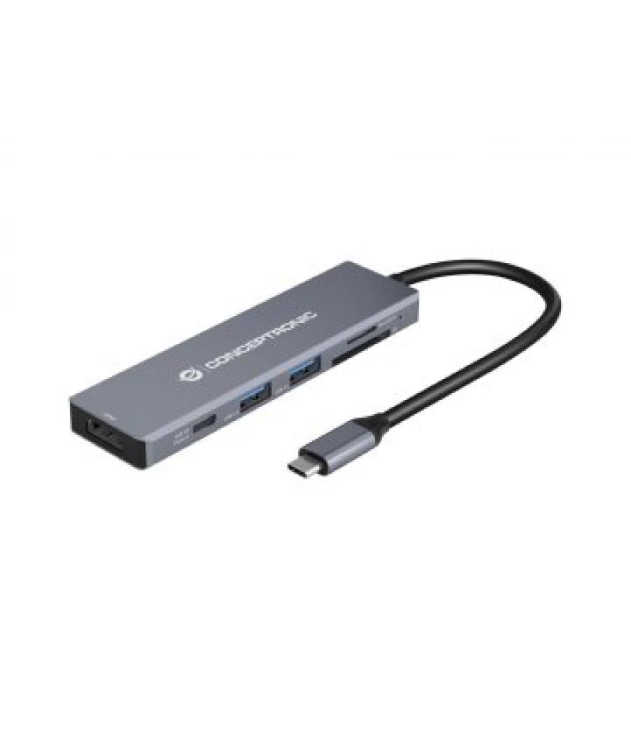 Docking usb-c conceptronic donn23g 1xhdmi 4k 2xusb-a 3.0 1xusb-c pd 100w 1xsd 1xmicrosd