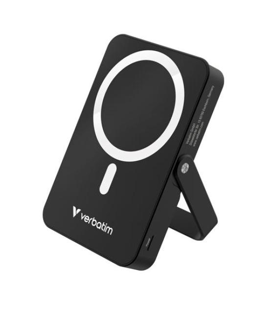 Verbatim cargador inalambrico power bank c/ soporte 10k mah 1xusb-c negro
