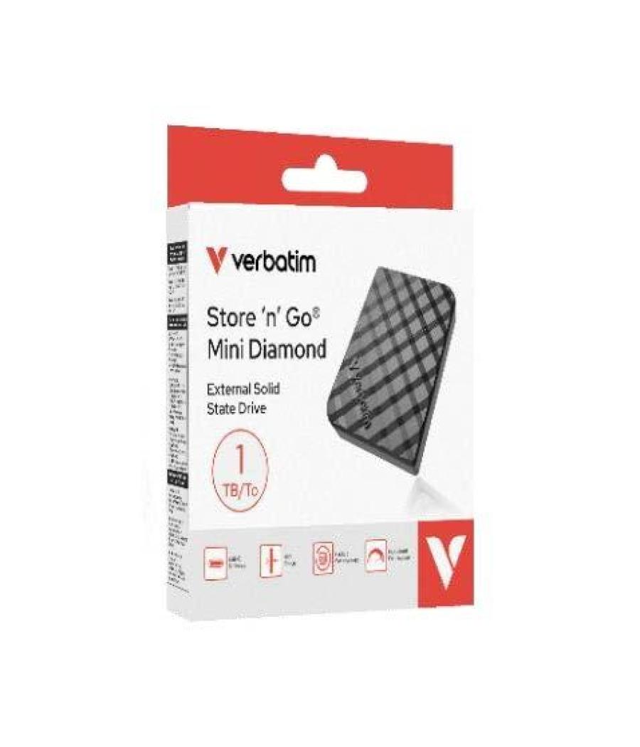 Verbatim disco duro externo ssd store 'n' go mini 1tb usb-c 3.2 negro