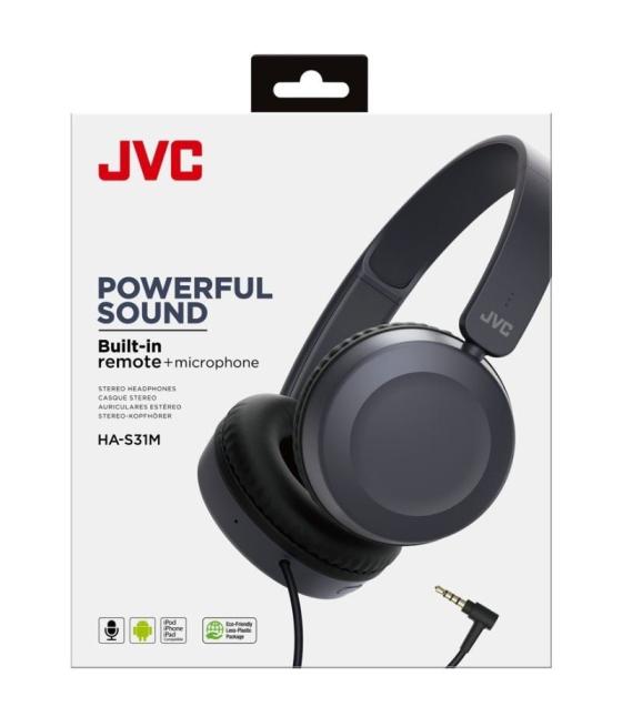 Auriculares jvc ha-s31m/ con micrófono/ jack 3.5/ azules