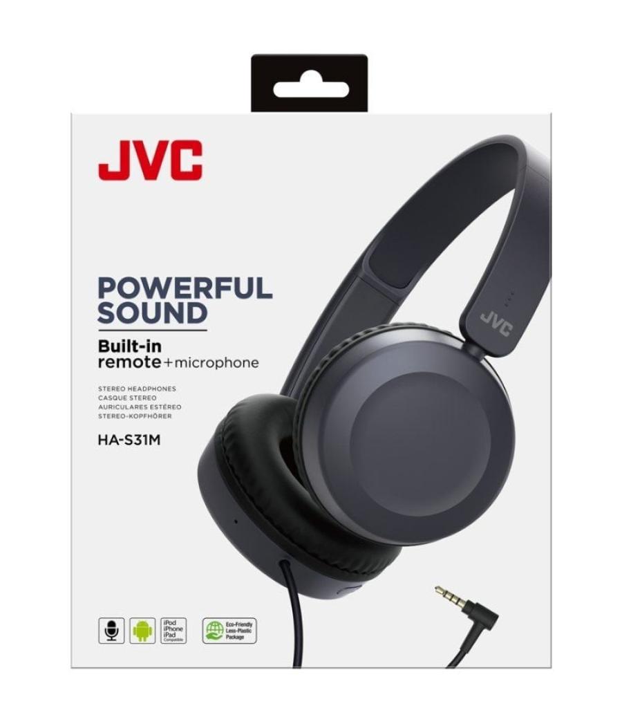 Auriculares jvc ha-s31m/ con micrófono/ jack 3.5/ azules