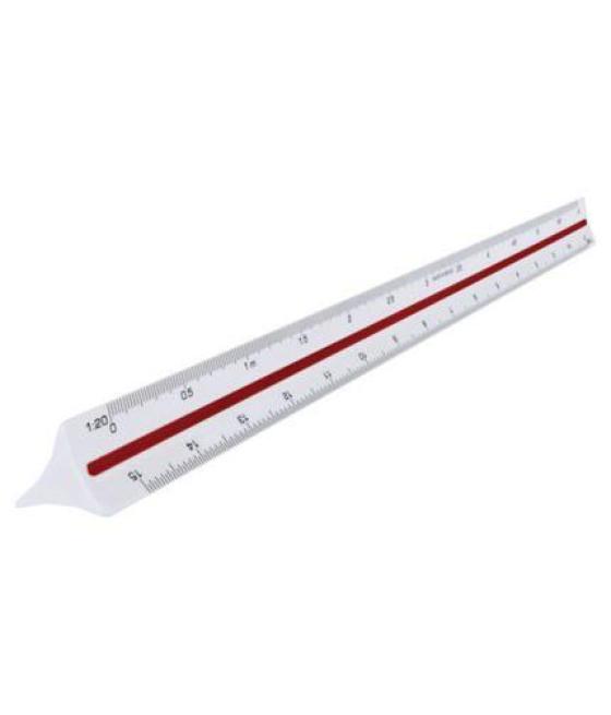 Maped regla con escalas de reducción - escalímetro (1:20, 1:25, 1:50, 1:75, 1:100, 1:125)