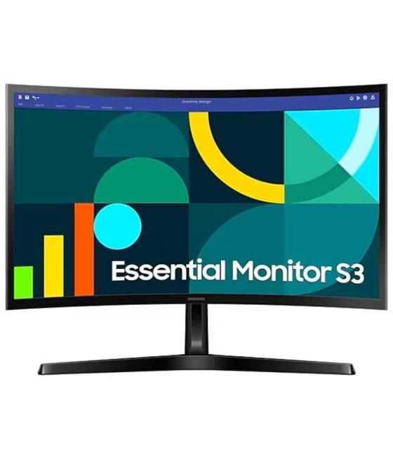 Monitor curvo samsung essential monitor s3 s24d366gau/ 24'/ full hd/ negro