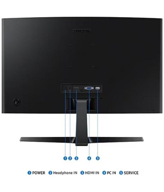 Monitor curvo samsung essential monitor s3 s24d366gau/ 24'/ full hd/ negro