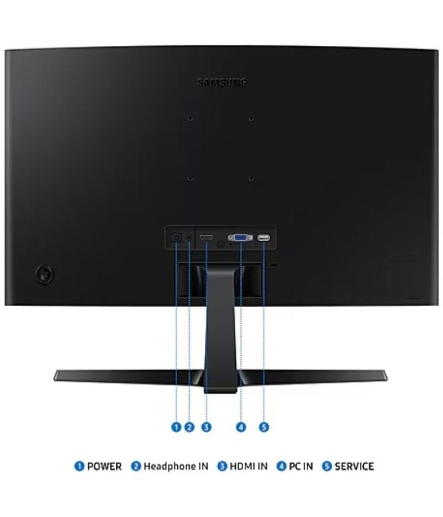 Monitor curvo samsung essential monitor s3 s24d366gau/ 24'/ full hd/ negro