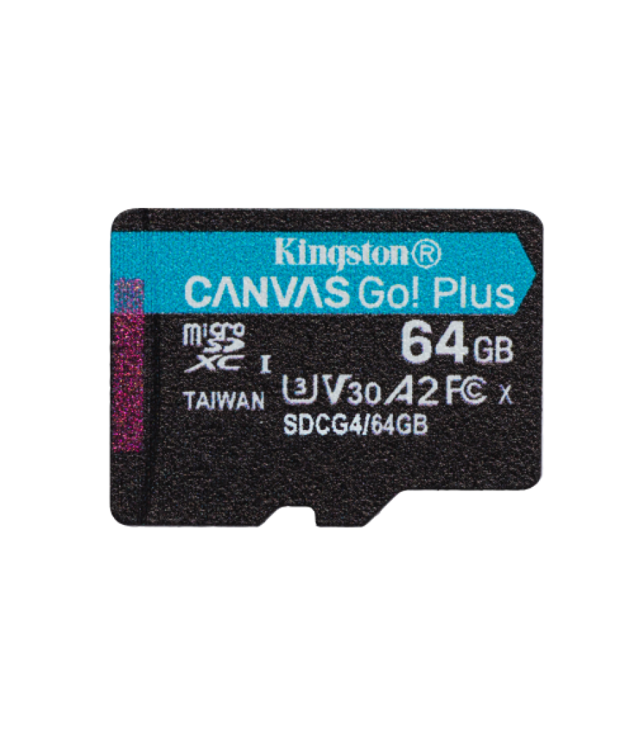 Kingston technology 64gb microsdxc canvas go plus gen4 200r a2 u3 paquete individual sin adp