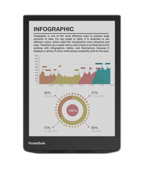 Libro electronico ebook pocketbook inkpad color 3 7.8 pulgadas 32gb - color stormy sea