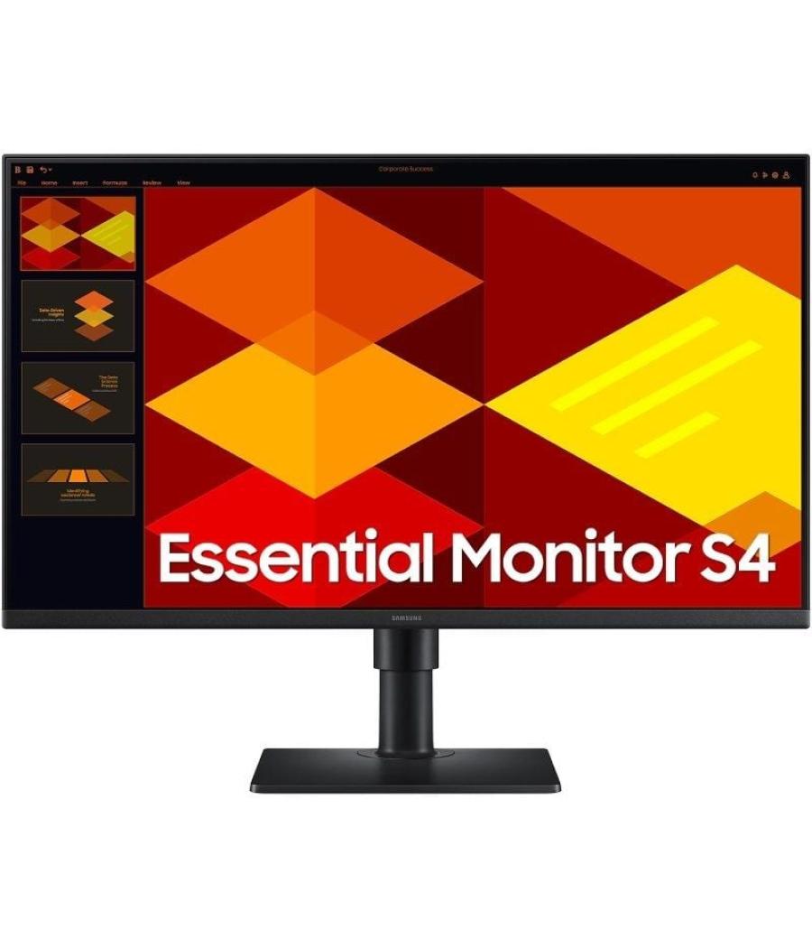Monitor profesional samsung essential monitor s4 s27d400gau/ 24'/ full hd/ regulable en altura/ negro