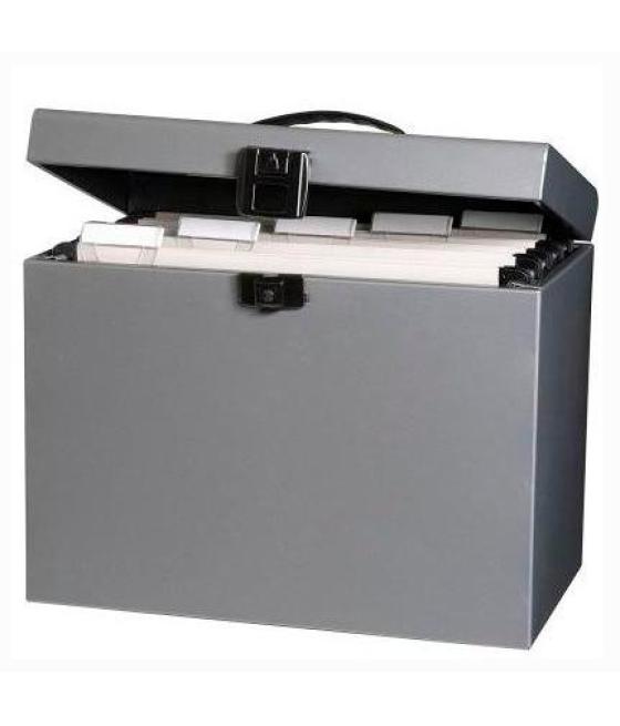 Oxford maletín archivador class´n go classic metálico para carpetas colgantes a4 gris