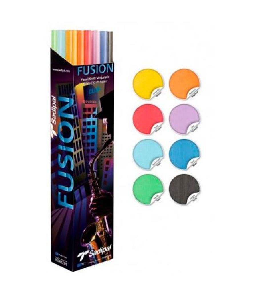 Sadipal caja expositora 30 rollos papel kraft verjurado 65gr 1x3m fusión collection nuevo surtido