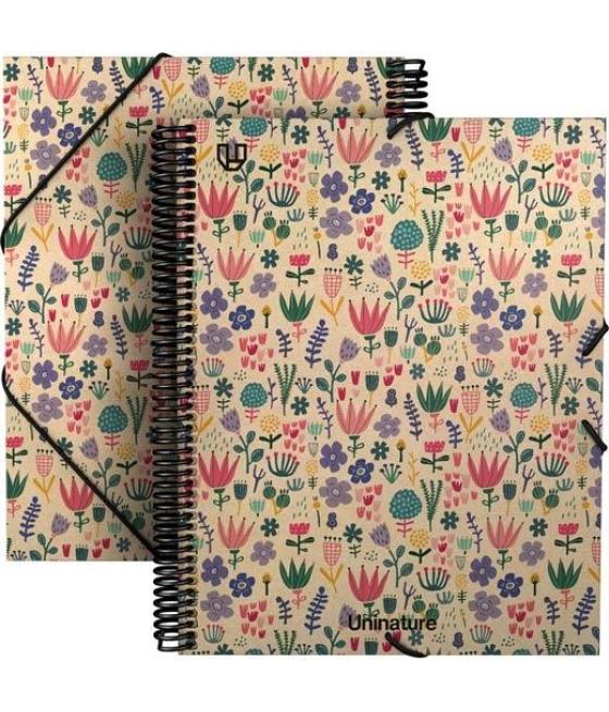 Grafoplás carpeta fundas espiral a4 40f cierre c/goma kraft y cartón reciclado uninature holanda