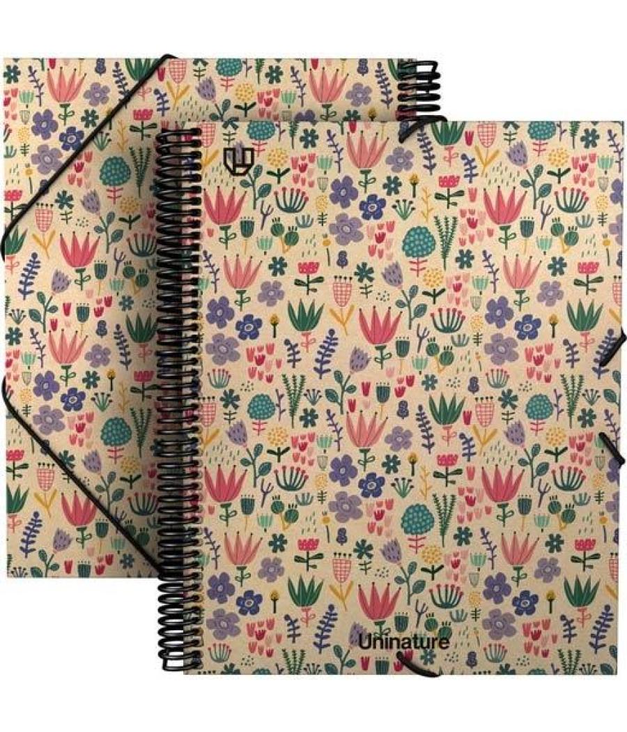 Grafoplás carpeta fundas espiral a4 40f cierre c/goma kraft y cartón reciclado uninature holanda