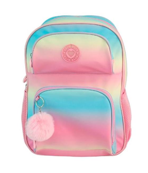 Toybags mochila primaria blin blin gradient pink doble compartimento 44x31x17cm adaptable a carro