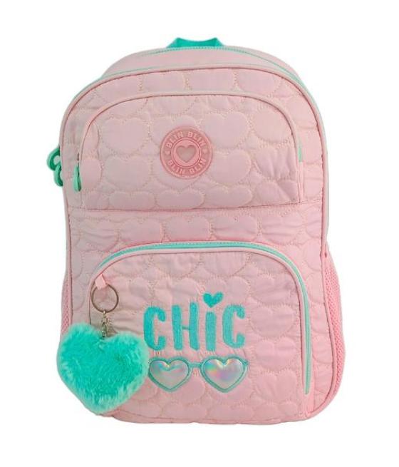 Toybags mochila primaria blin blin chic doble compartimento 44x31x17cm adaptable a carro