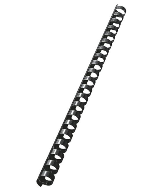 Canutillo leitz combid plástico 14 mm 125 hojas color negro caja de 100 unidades