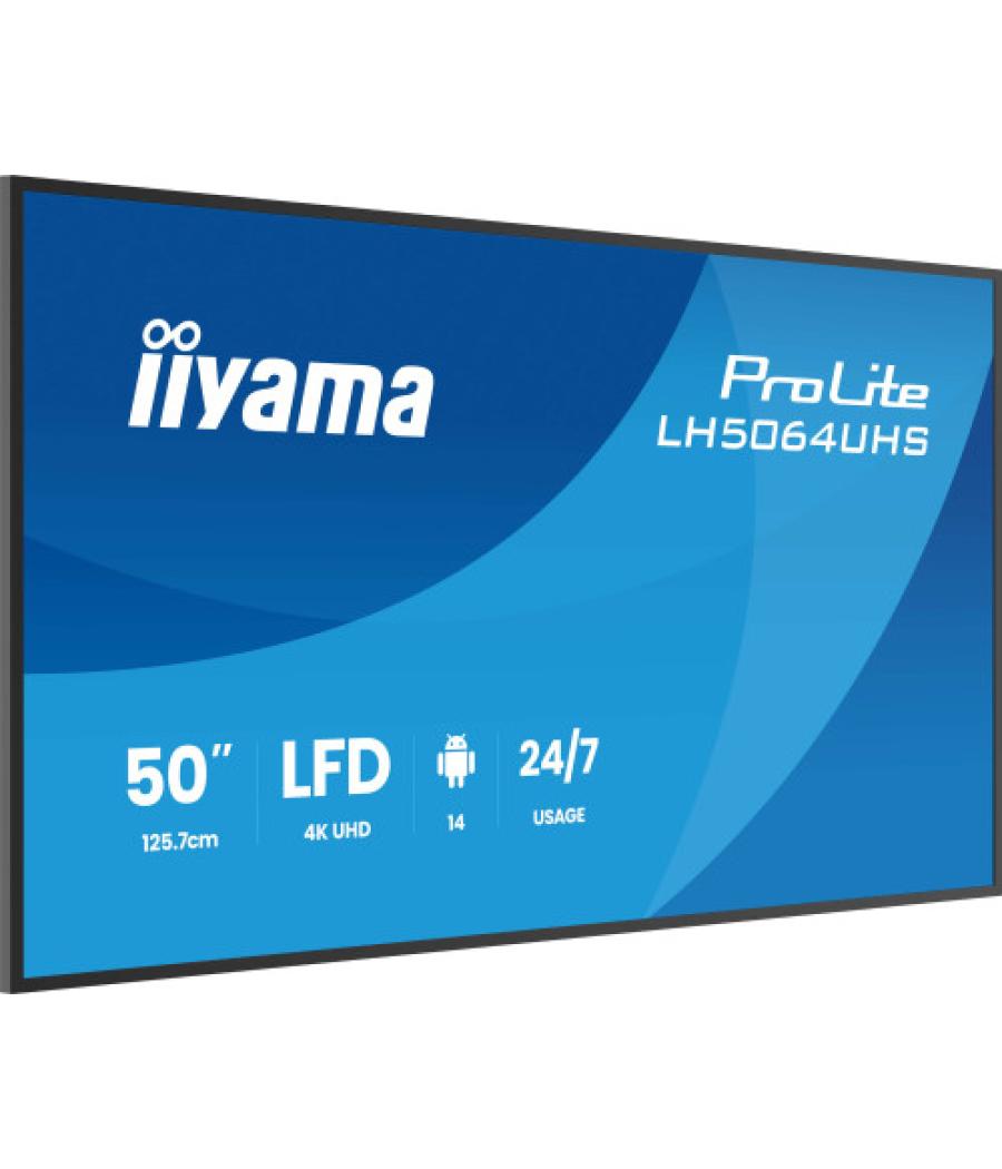 Iiyama lh7564uhs-b1ag pantalla de señalización pantalla plana para señalización digital 190,5 cm (75") wifi 500 cd / m² 4k ultra