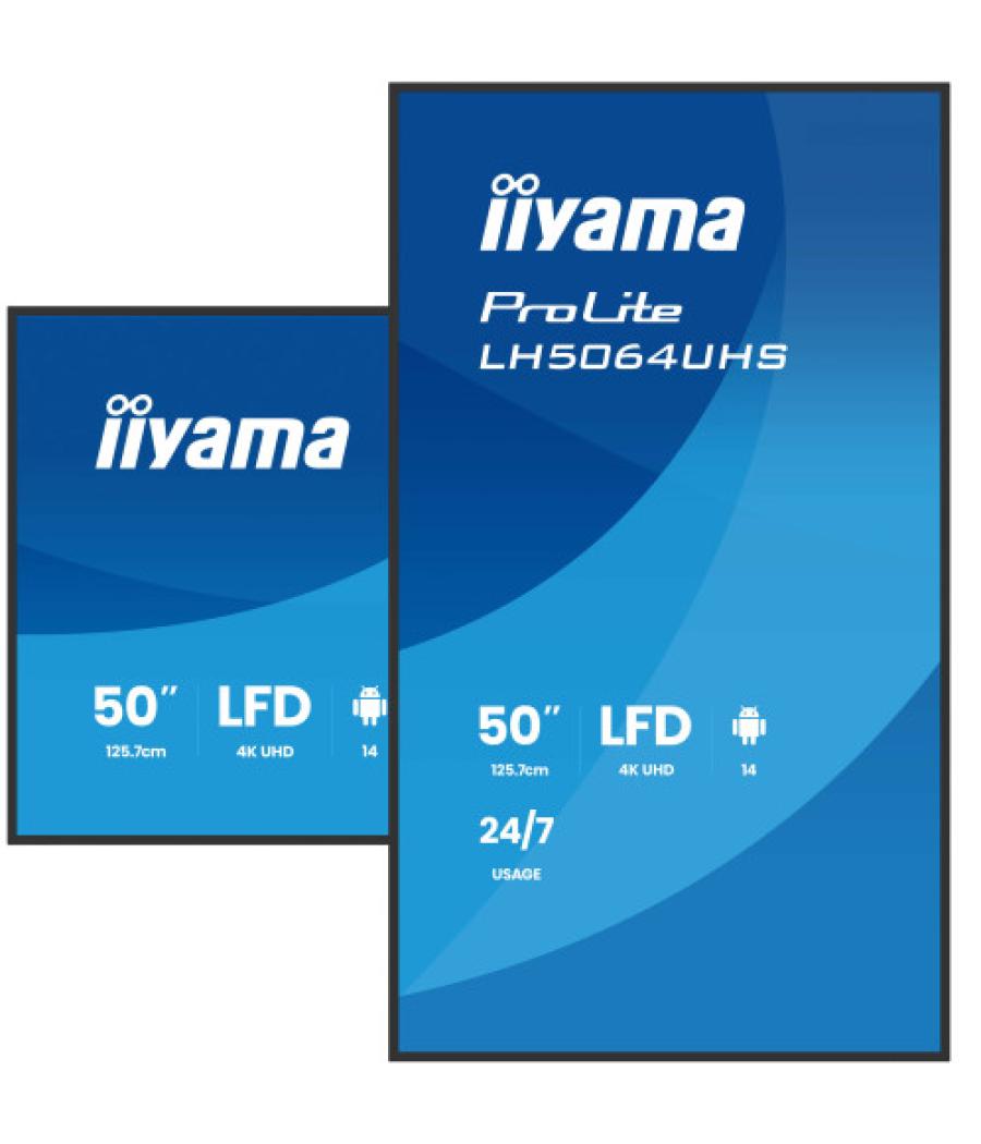 Iiyama lh7564uhs-b1ag pantalla de señalización pantalla plana para señalización digital 190,5 cm (75") wifi 500 cd / m² 4k ultra