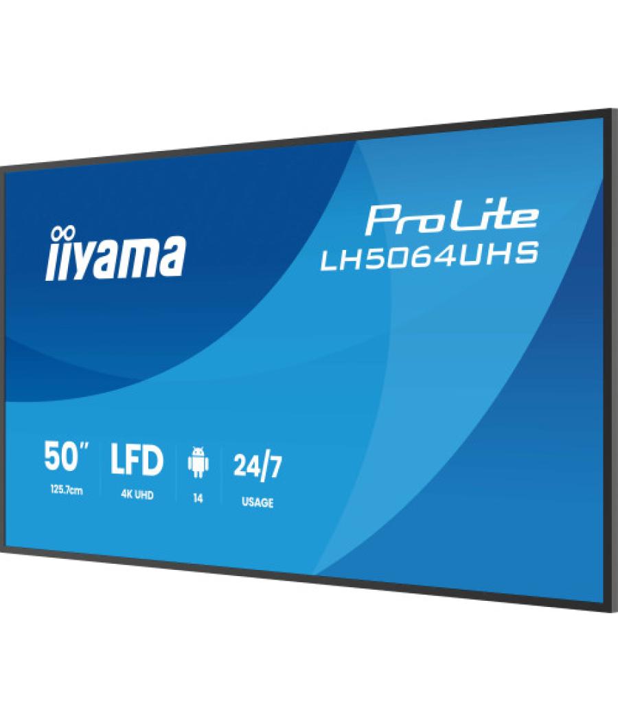 Iiyama lh7564uhs-b1ag pantalla de señalización pantalla plana para señalización digital 190,5 cm (75") wifi 500 cd / m² 4k ultra