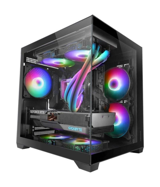 Caja gaming minitorre mars gaming mc-view2/ negra