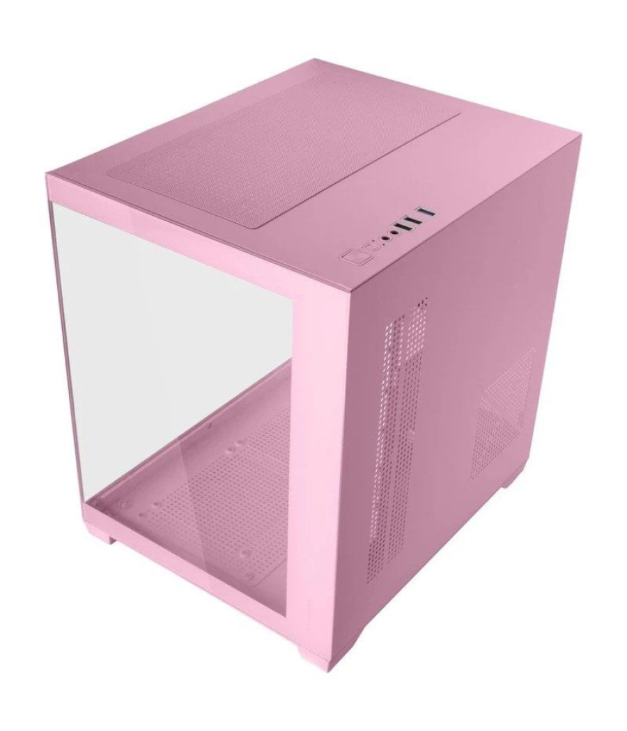 Caja gaming minitorre mars gaming mc-view2/ rosa