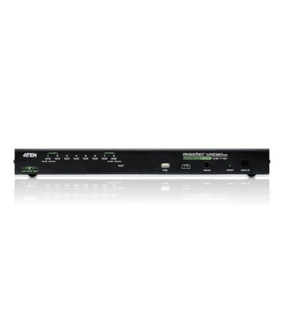 Aten switch kvm por ip vga ps/2-usb de 8 puertos con acceso compartido desde consolas local/remota