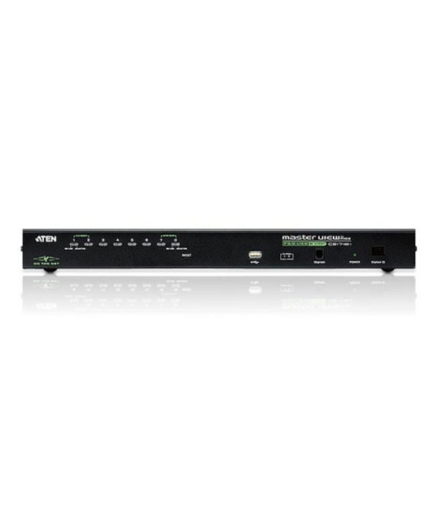 Aten switch kvm por ip vga ps/2-usb de 8 puertos con acceso compartido desde consolas local/remota