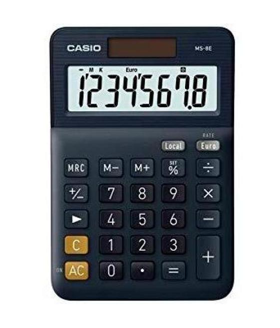 Casio calculadora de oficina sobremesa negro 8 dígitos ms-8e