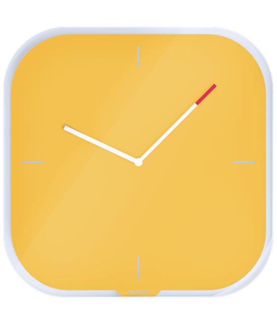 Reloj leitz cosy de pared silencioso cristal 30x30 cm amarillo