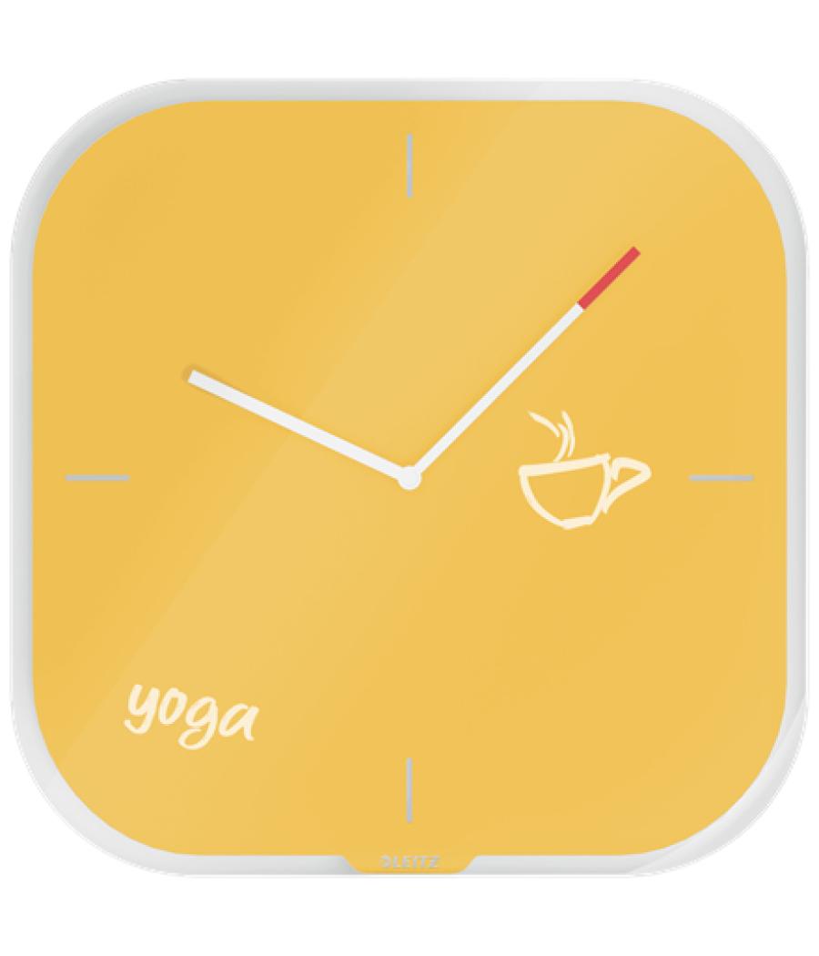 Reloj leitz cosy de pared silencioso cristal 30x30 cm amarillo