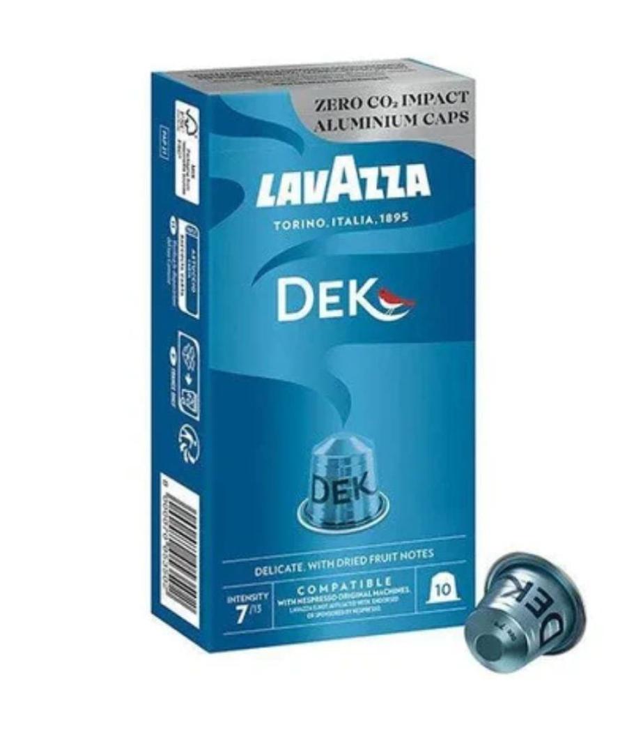 Cápsula lavazza espresso decaf descafeinado para cafeteras nespresso/ caja de 10