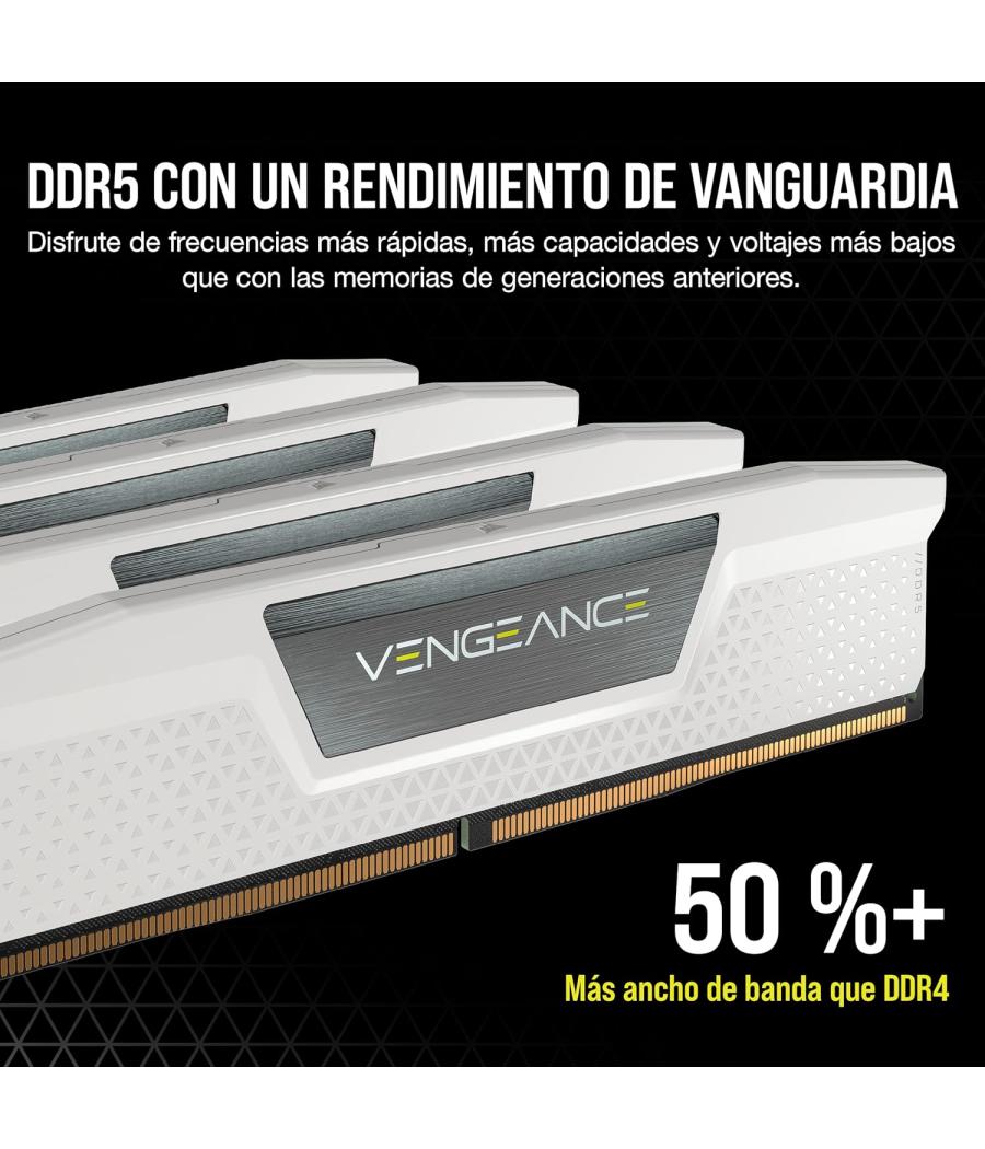 Memoria corsair ddr5 32gb 2x16gb pc6400 vengeance blanca cmk32gx5m2b6400z32w
