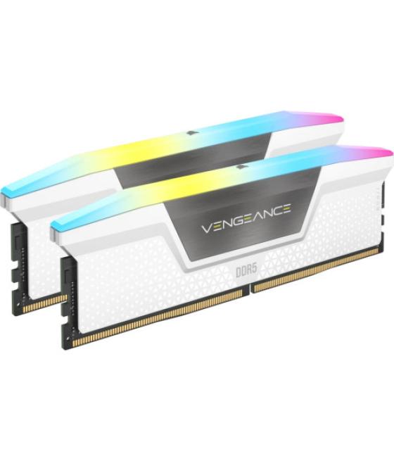 Memoria corsair ddr5 32gb 2x16gb pc6400 vengeance rgb blanca cmh32gx5m2b6400z32w