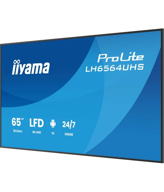 Monitor iiyama 65" 3840x2160, uhd va dled panel, haze 25% 500cd/m², landscape and portrait, speakers 2x 10w, 2x hdmix 1x usb-c ,