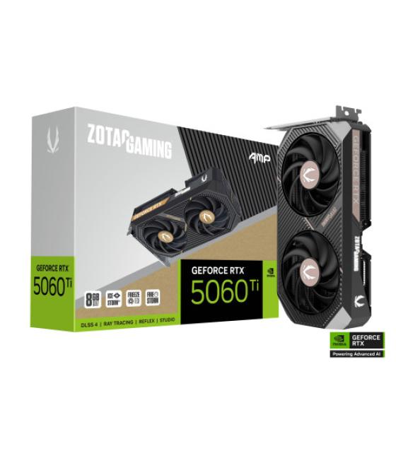 Vga zotac rtx 5060 ti 8gb amp,nv,rtx5060ti,8gb,gddr7,128bit,1hdmi+3dp,2 ventiladores (2 ventiladores)