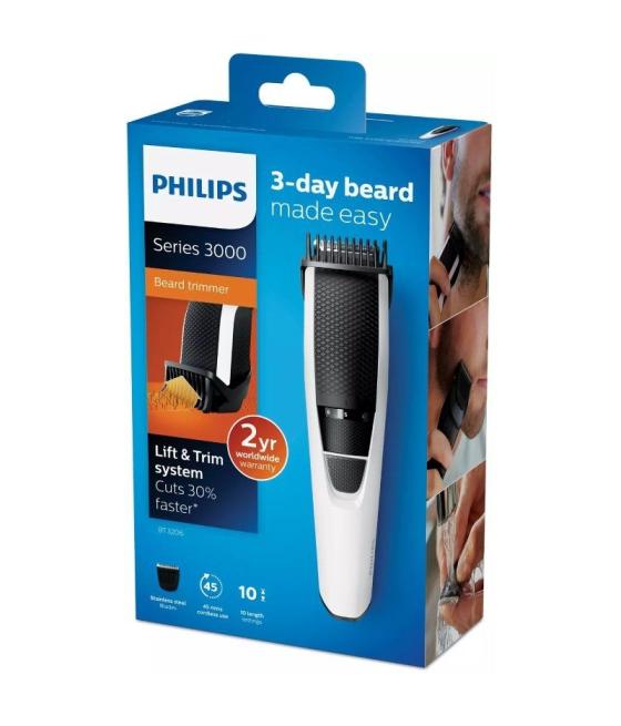 Cortabarbas philips beardtrimmer series 3000 bt3206/14/ con batería/ 4 accesorios