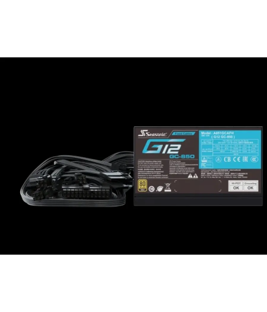 Seasonic netzteil 850w g12 gc-850 80+gold unidad de fuente de alimentación atx negro
