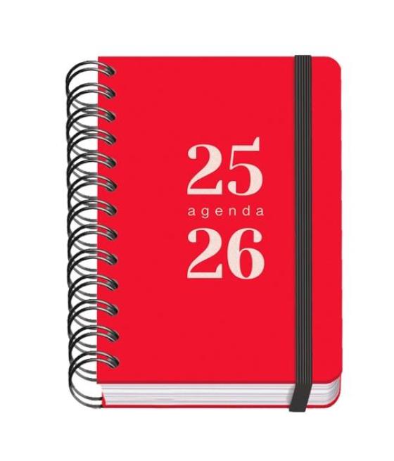 Dohe agenda escolar grammar a6 espiral doble dp tapa pp rojo 2025-2026