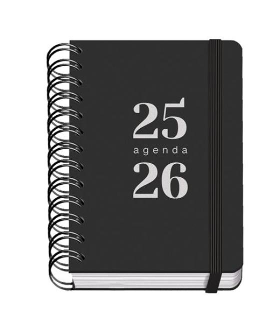 Dohe agenda escolar grammar a6 espiral doble dp tapa pp negro 2025-2026