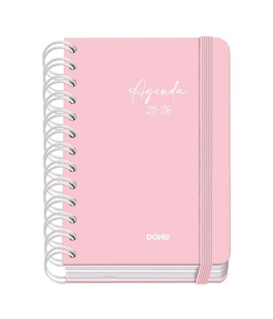 Dohe agenda escolar serenity wire´o a6 espiral doble dp tapa dura rosa 2025-2026