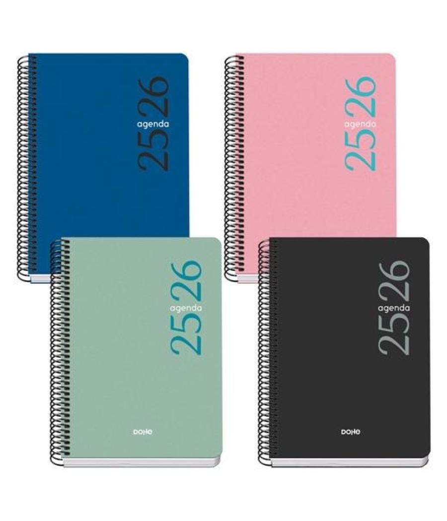 Dohe agenda escolar esencial a5 espiral dp tapa pp colores surtidos 2025-2026