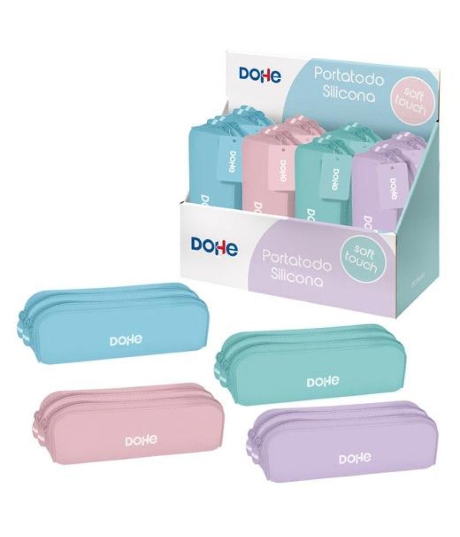 Dohe portatodo serenity 200x60x70mm silicona soft touch colores surtidos pastel expositor 8 ud