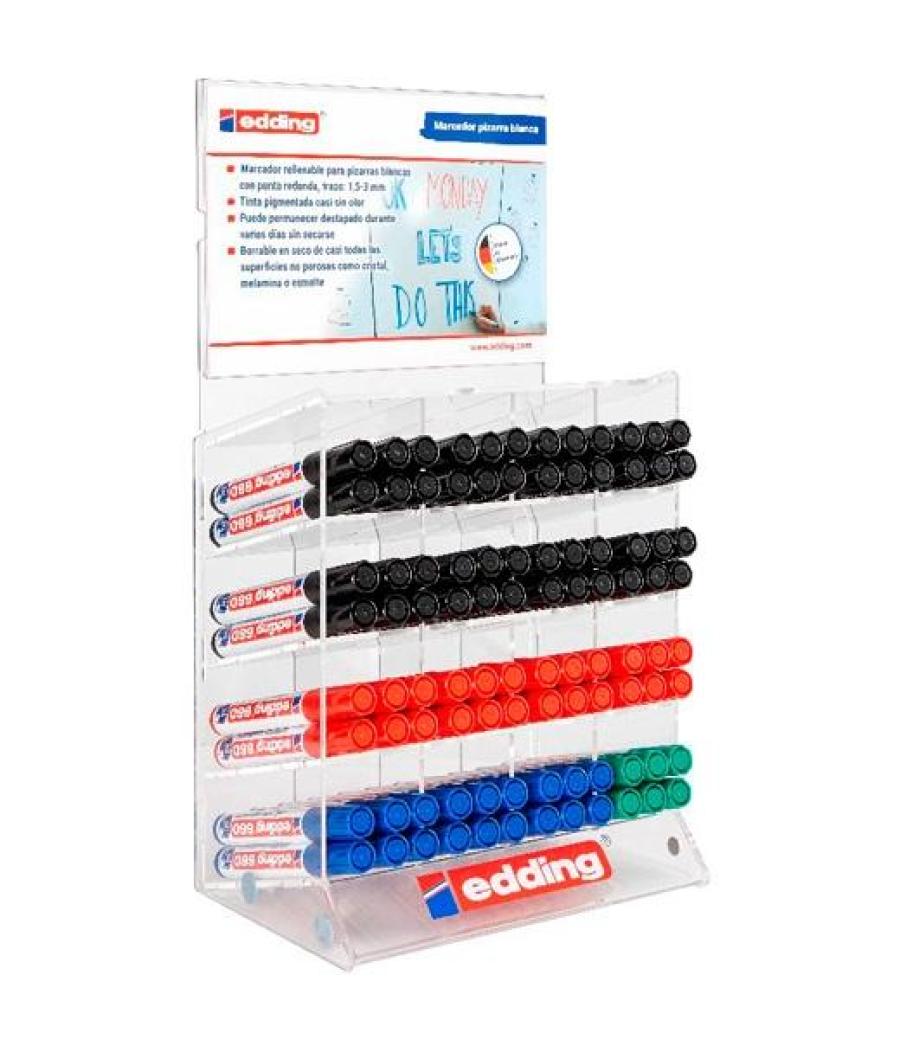 Edding marcador pizarra blanca e-660 gama colores básicos surtidos expositor 96 ud