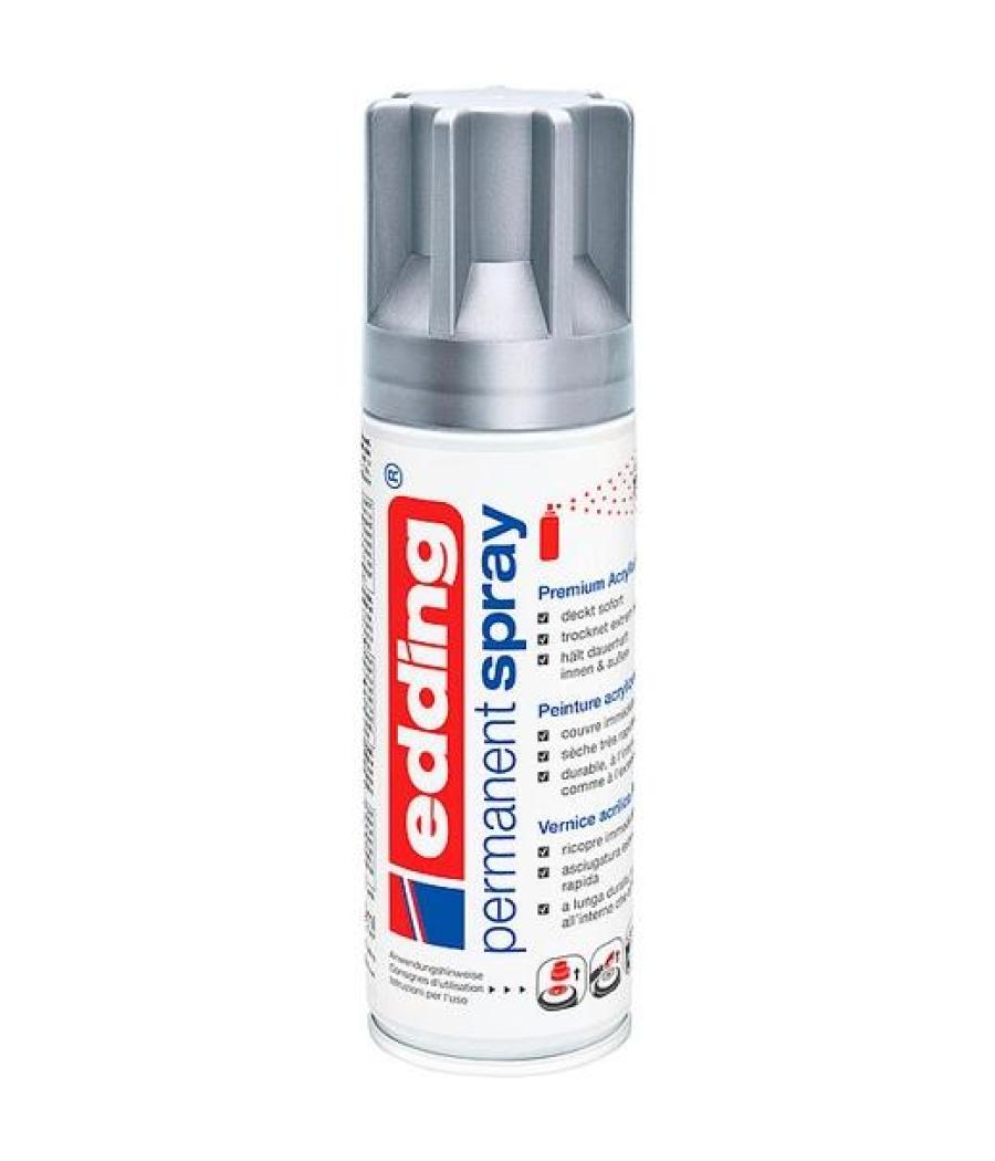 Edding pintura permanente en spray bote 200ml plata mate