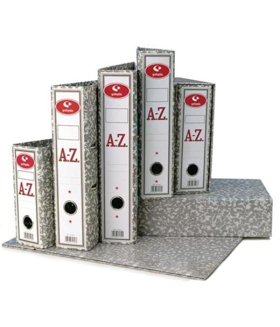 Grafoplás estuche archivador classic folio cartón forrado papel 2mm gris