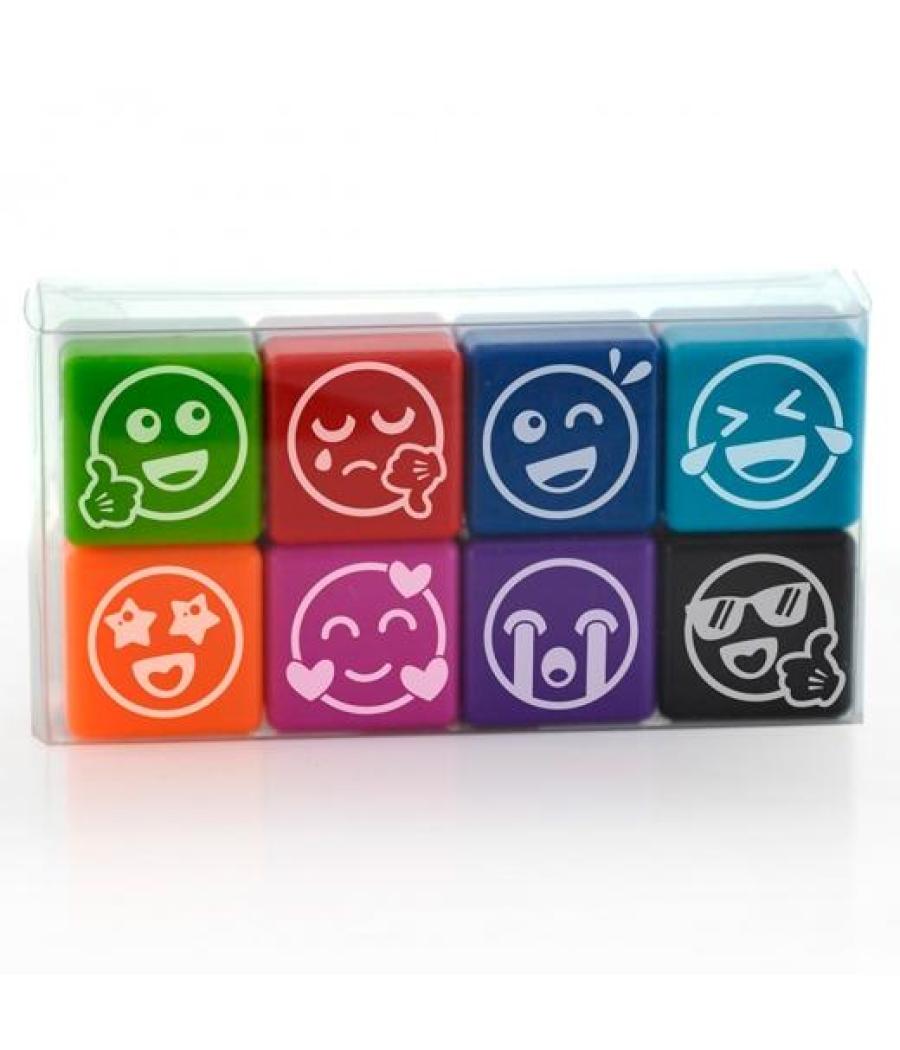 Office box sellos de motivación vives 2,5x2,5cm colores surtidos pack 8 ud