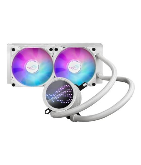 Sistema de refrigeracion liquida asus para cpu rog ryuo iii 240 argb wht,oled de color,aura sync rgb,ventiladores de radiador ro