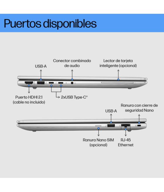 HP EliteBook 640 G11 Intel Core Ultra 5 125U Portátil 35,6 cm (14") WUXGA 16 GB DDR5-SDRAM 512 GB SSD Wi-Fi 6E (802.11ax) Window