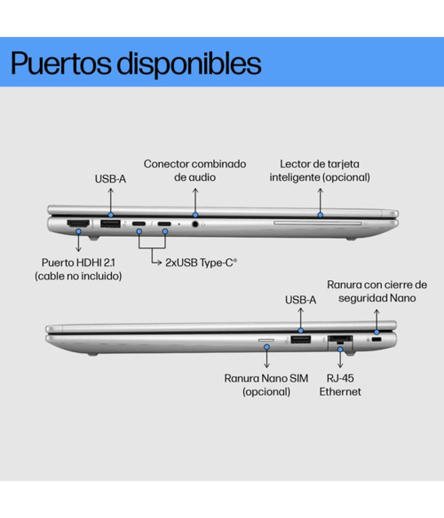 HP EliteBook 640 G11 Intel Core Ultra 5 125U Portátil 35,6 cm (14") WUXGA 16 GB DDR5-SDRAM 512 GB SSD Wi-Fi 6E (802.11ax) Window